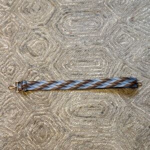 Geometric Pattern Bag Strap in Blue and Brown